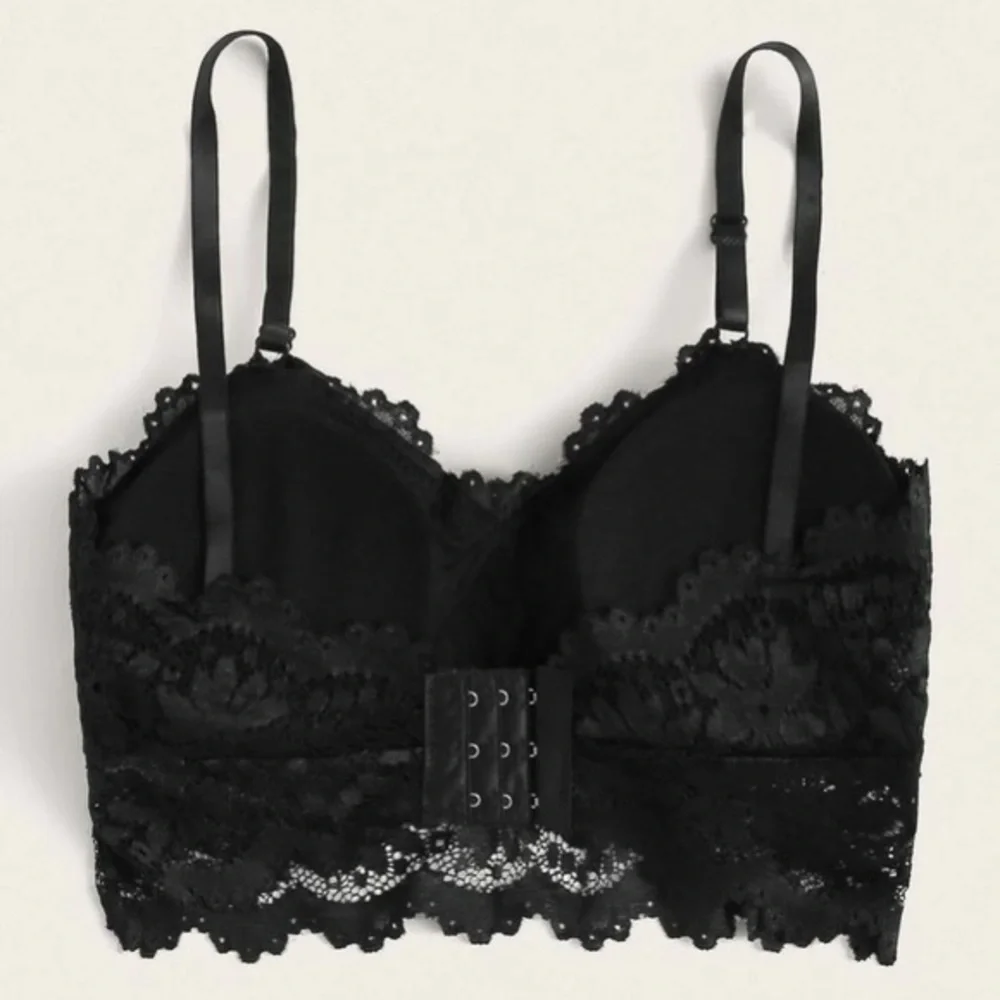Lace bralette padded black - Picture 2 of 2